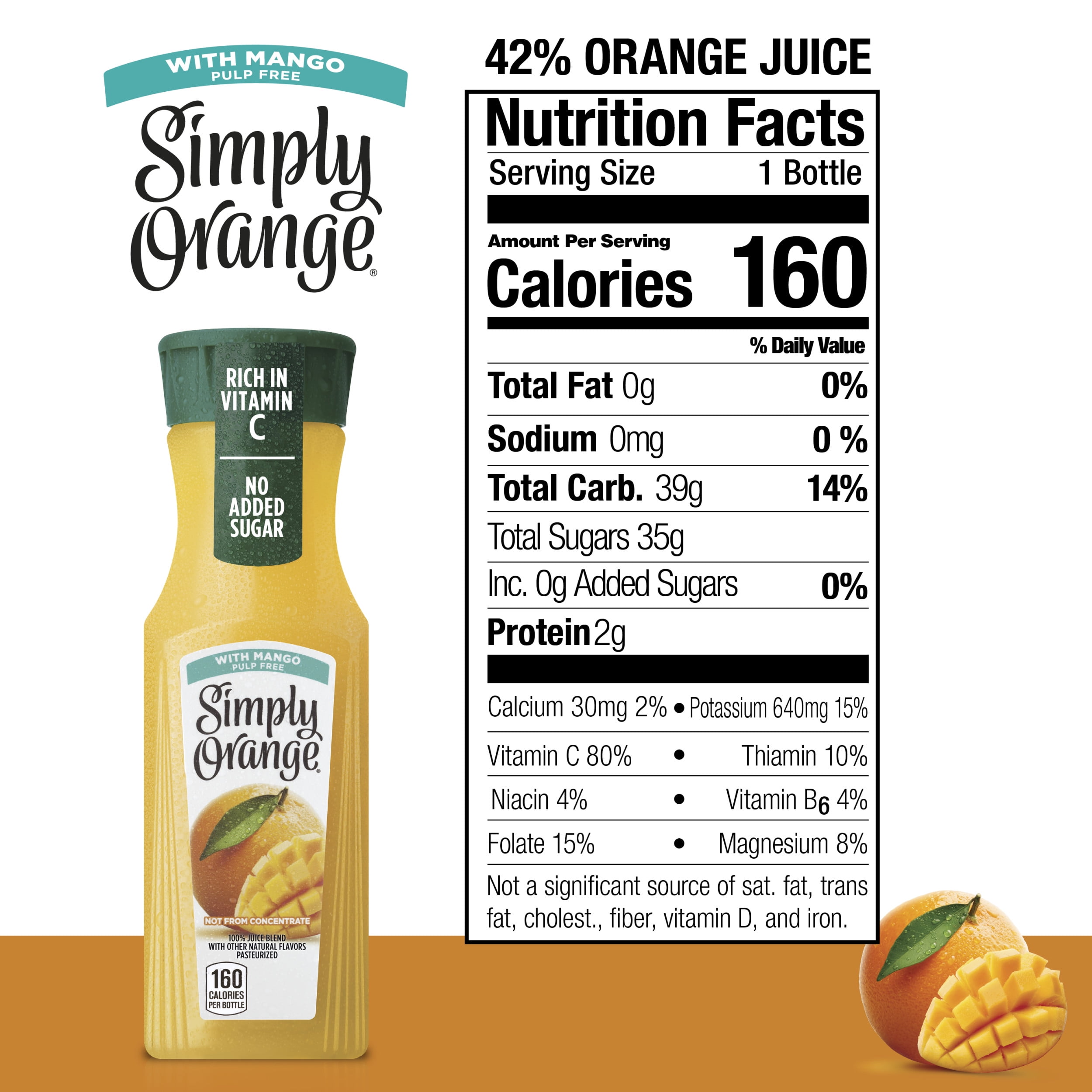 Simply Orange Juice with Mango, 11.5 fl oz