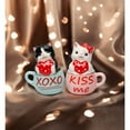 thumbnail image 2 of Ceramic Valentine Teacup Cat Salt and Pepper Shakers, Cat Lovers' Gift, Galentine's Day Gift, Valentine's Day Decor, 2 of 4
