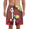 thumbnail image 1 of Calvin And Hobbes Mens Swim Trunks Quick Dry Board Shorts with Mesh Lining Beach Shorts Swimwear Bathing Suits, 1 of 7