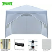 Veryke 10' x 10' Pop Up Canopy Tent for Outside, Waterproof Folding Two Doors & Two Windows Tents and Canopies with Carry Bag, Gazebo, White