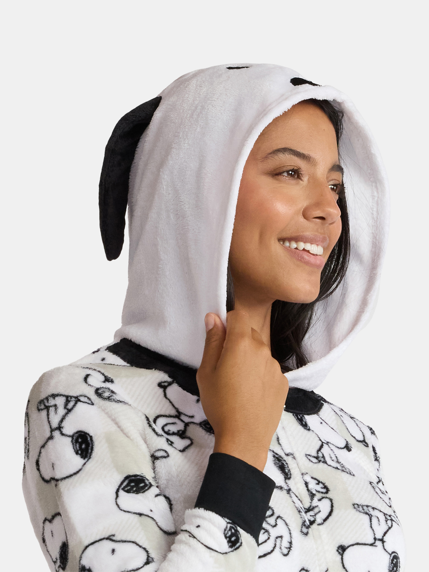 Peanuts Women's Matching Family Pajamas Snoopy Union Suit with Hood, Sizes S-XXXL