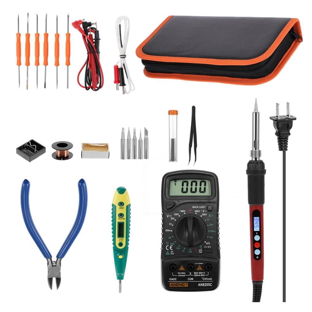 Riwesomey Soldador eléctrico SL103 con 5 puntas de soldador, Kit de soldador con bolsa de almacenamiento con cremallera para reparación de placa de Herramientas y ferretería No.2 Riwesomey TO005709-02