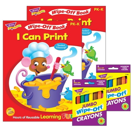 TREND I Can Print Book and Crayons Reusable Wipe-Off Activity Set, 2 Count