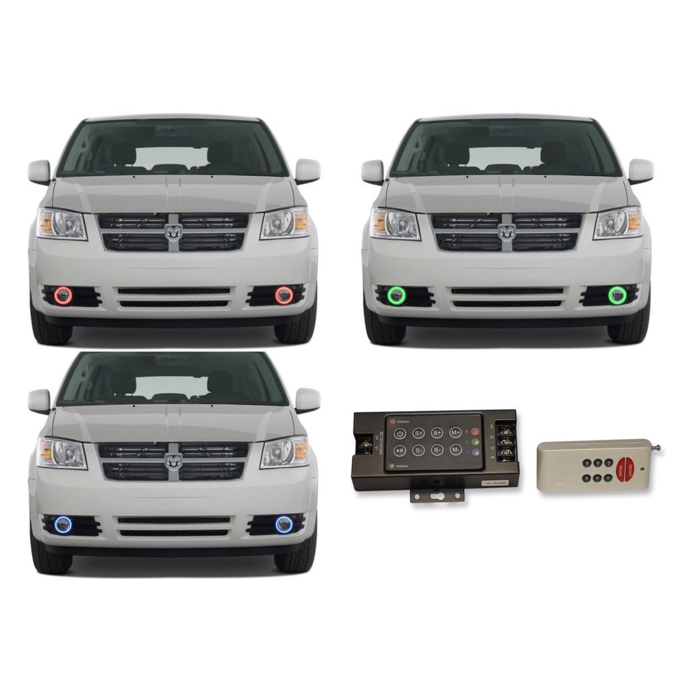 Flashtech LED RGB Multi Color Halo Ring Fog Light Kit For Dodge Caravan
