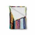 thumbnail image 2 of Abstract Soft Flannel Fleece Throw Blanket, Multicolored Expressionist Work of Art Vibrant Rainbow Design Tainted Pattern, Cozy Plush for Indoor and Outdoor Use, 60" x 80", Multicolor, by Ambesonne, 2 of 6