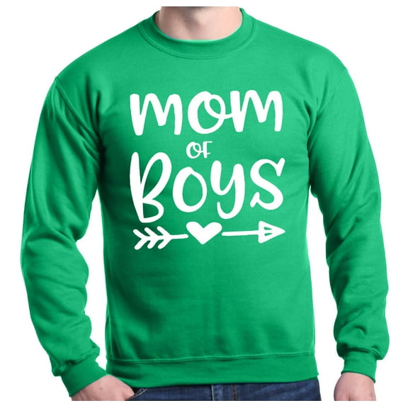 Shop4Ever Men's Mom of Boys Crewneck Sweatshirt XXX-Large Irish Green