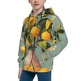 thumbnail image 2 of Kdxio Retro Warm Lemon Flower Pattern Boys Athletic Unisex Boys Girls Hoodie with Pocket Sweatshirts-Large, 2 of 6