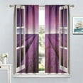 thumbnail image 4 of Lavender Floral Curtains, Lavender Flower Purple Window Treatments for Living Room Girls Woman Room Decor, Luxurious Elegant Purple Drapes 2 Panels, 52x84 Inch, 4 of 6
