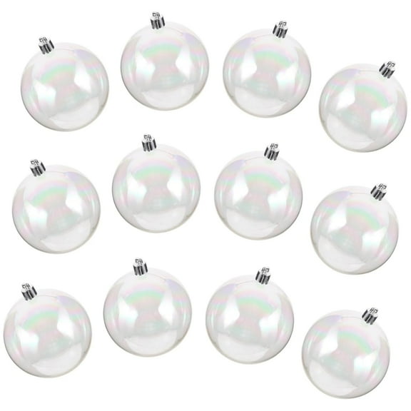 Iridescent Ornaments Balls 12 Pcs DIY Plastic Clear Ornaments Iridescent Christmas Balls Topboutique Hanging Baubles Balls DIY Craft for Xmas Tree Wedding Holiday Party Decor,2 inch