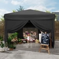 thumbnail image 5 of Towallmark 10x10 Pop Up Canopy Tent Complete Set with 4 Sidewalls - Easy 2 Min Setup, 3 Height Adjustable, Includes Sandbags & Carry Bag for Camping, Beach, Party-Black, 5 of 7