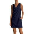 thumbnail image 2 of YMNXA Summer Dresses For Women Sleeveless V Neck Solid Color Comfortable Fashion Flowy Dress With Pockets For Casual Daily Wear,Navy,L, 2 of 5