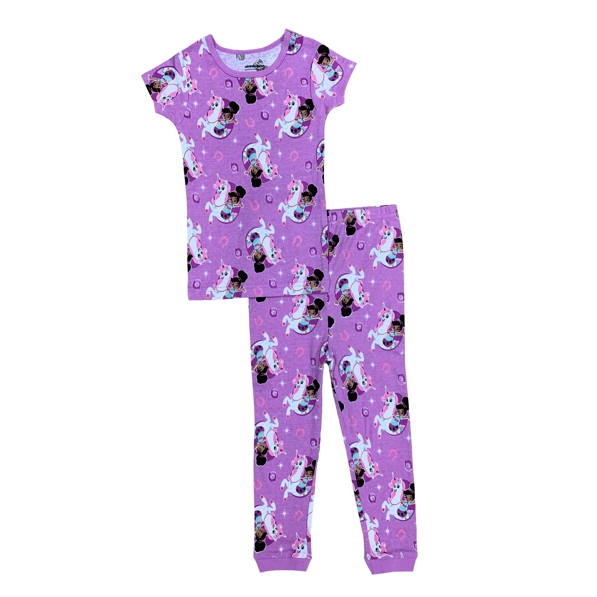 Nickelodeon Girl s Pajama Nella The Princess Knight 4 Piece Cotton Sleepwear Set Walmart