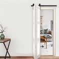 thumbnail image 5 of IVV 40" Bi-folding Sliding Barn Door Hardware Track Kit for 2 Closet Door, Top Mount Roller, Slide Smoothly Quietly, Easy Install, Black, No Door (Track Length 40" for Double 18" Wide Door), 5 of 9