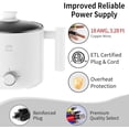 thumbnail image 5 of Hot Pot  Pot for Cooking Ramen Cooker 1.8L College Dorm Room Essentials Mini Hotpot Shabu Shabu Pot 110V Noodle Cooker Non, 5 of 7