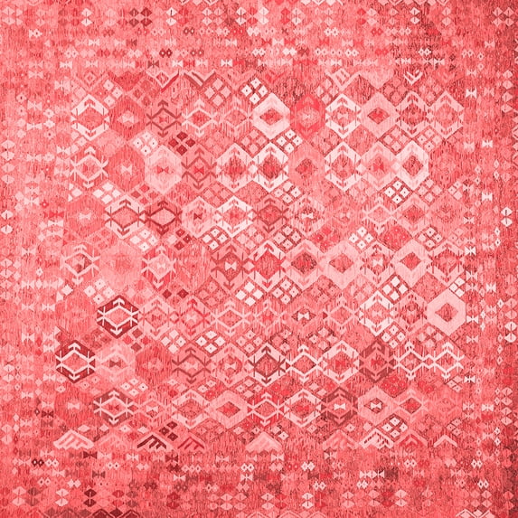 Ahgly Company Indoor Square Southwestern Red Country Area Rugs, 3' Square