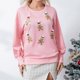 thumbnail image 3 of Sudadera con lentejuelas de hombre de jengibre de Navidad para mujer, sudadera con cuello redondo con pompones y color rosa para mujer, Año Nuevo 2024, 3 of 5