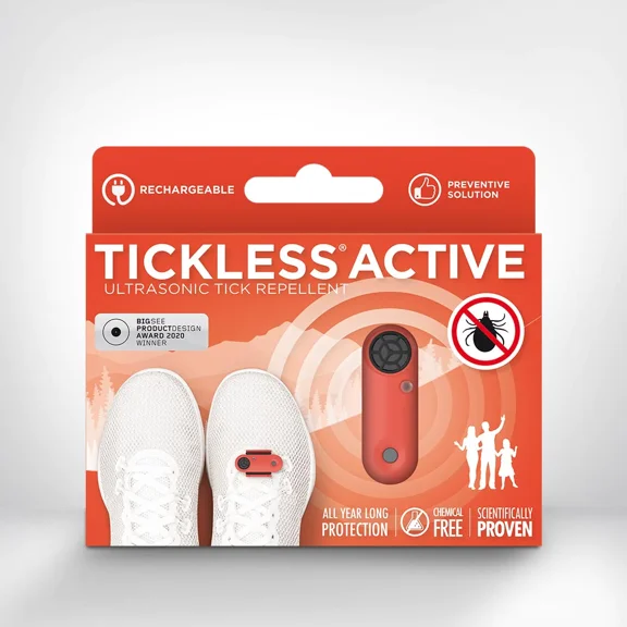 Tickless Active - for outdoor activites | Chemical Free, Ultrasonic, Natural Tick Repellent for all ages - Corall