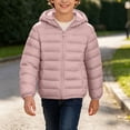 thumbnail image 3 of Agkizg Girls Lightweight Hooded Puffer Coat Zip Up Winter Jacket with Pockets Solid Color Warm Casual Outerwear, 3 of 6