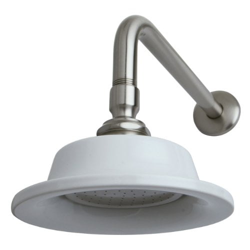 Kingston Brass P60SNCK Victorian Sunflower Showerhead with 12-inch Shower Arm, Satin Nickel