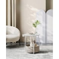 thumbnail image 2 of LILEA Collection - Small Round Side End Table, Modern Nightstand with Fabric Basket, Cement Gray and Cream White ULET223G49, 2 of 5
