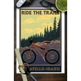 thumbnail image 3 of Pocatello, Idaho, Ride the Trails, Mountain Bike Scene (9x12 Wall Art Print, Home Decor), 3 of 3