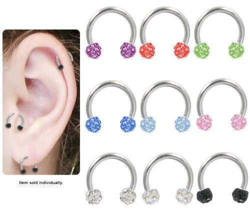 Silver Elephant Cartilage Piercing Captive Ring Tragus Earring 16Gauge 1/2"