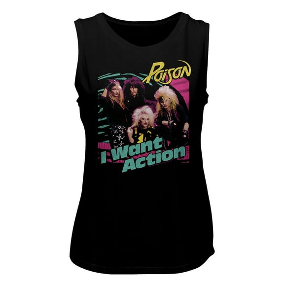 Poison Bright Action Black Women's Muscle Tank Top