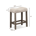 thumbnail image 4 of Roundhill Furniture Sora Button Tufted Counter Height Saddle Stool, Set of 2, Taupe, Wood, 24"H, 4 of 6