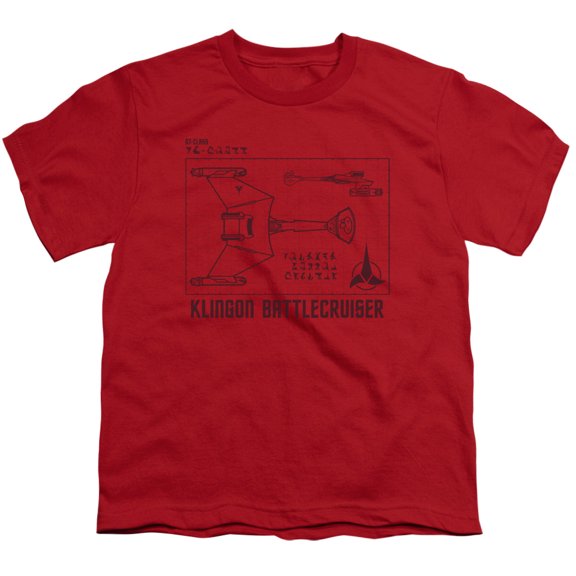 Star Trek - D7 Diagram - Youth Short Sleeve Shirt - Medium