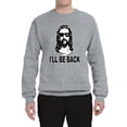 thumbnail image 2 of Wild Bobby Jesus: Ill Be Back Inspirational/Christian Unisex Crewneck Graphic Sweatshirt, Heather Grey, X-Large, 2 of 5