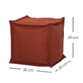 thumbnail image 2 of Ilios Innova | Taburete cuadrado tapizado en tela color terracota, diseño minimalista multifuncional, asiento o reposa pies., 2 of 9