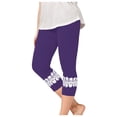 thumbnail image 2 of Ruyang Capri Leggings for Girls Lace Trim Stretchy High Waisted Yoga Cropped Tights Summer Kids Lightweight Dance Pants, 2 of 9