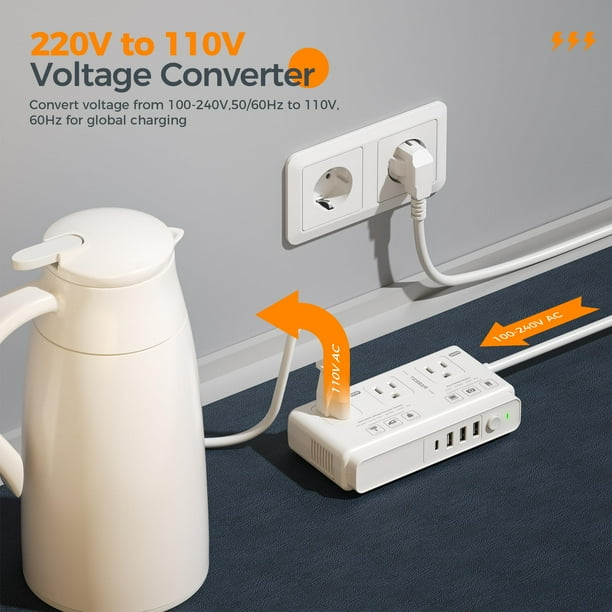 Convertisseur De Voyage 3 En 1, Adaptateur Secteur Universel Indispensable De Voyage Tout En Un Noir 89958964