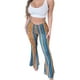 thumbnail image 1 of Pantalones acampanados elásticos de cintura alta con estampado bohemio para mujer, pantalones acampanados rectos informales y adelgazantes con estampado floral retro, 1 of 7