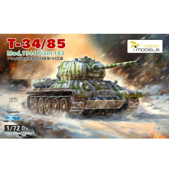 VESPID VS720030 1/72 T-34/85 Medium Tank Model 1944 Plant 183 Military Kit