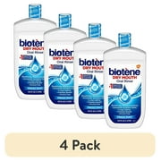 (4 pack) Biotene Oral Rinse Mouthwash for Dry Mouth, Breath Freshener and Dry Mouth Treatment, Fresh Mint - 33.8 fl oz