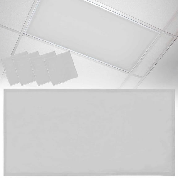 4 Pack Solid Color Fluorescent Light Covers for Ceiling Lights Light Gray Magnetic Ceiling Light Covers Overhead Light Filters for Office Classroom Home