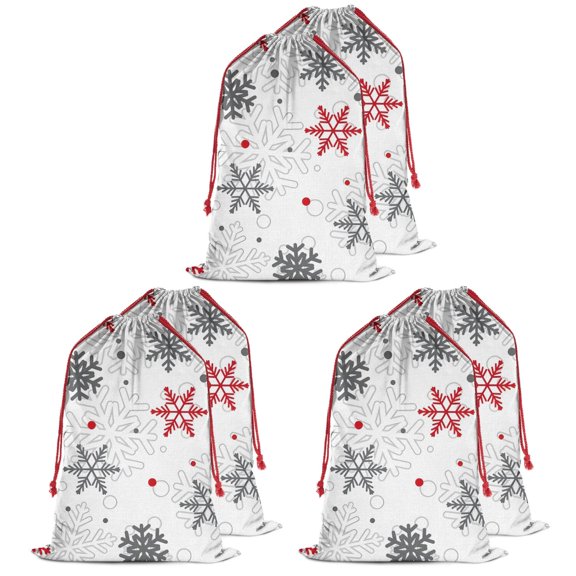 Christmas Bags Drawstring,Multicolor Christmas Snowflake Pattern Large Xmas Christmas Gift Bags,Reusable for Xmas and New Year Party Favors and Supplies,27.6" X 19.7"