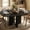 Vintage black, variant on Extendable Farmhouse Dining Table for 4-8 – Round to Oval Wooden Table – Sturdy Metal Frame – Space-Saving Design – Arched Legs – Ideal for Apartment or Dining Room – Walnut