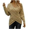 thumbnail image 1 of Timegard Womens Going out Tops Sweaters Slim Fitting V Neck Irregularly Longs Sleeve Pullover Fall Winter, 1 of 6
