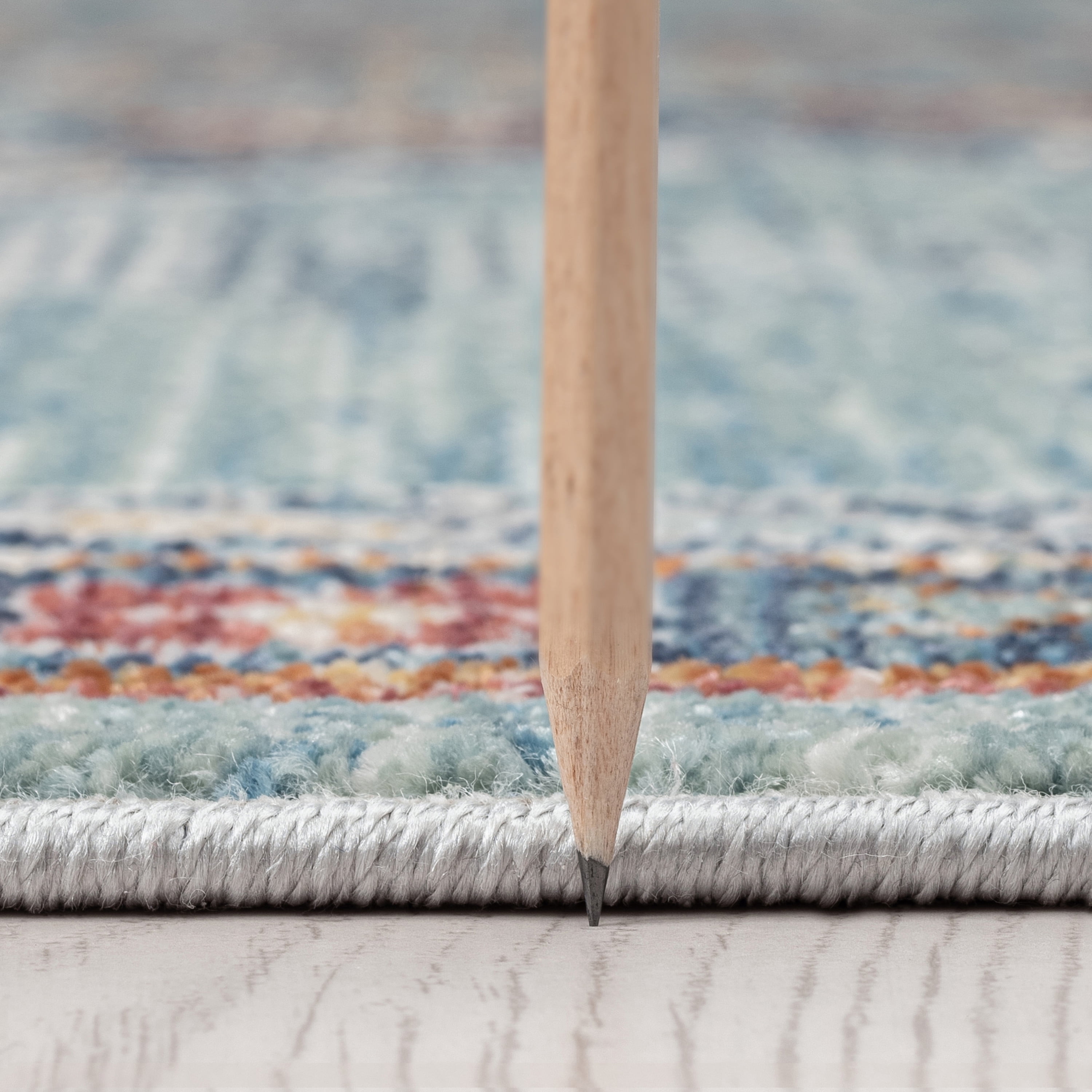 Traditional 9x12 Area Rug (8'10'' x 12'2'') Medallion Navy, Aqua Living Room Easy to Clean