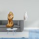 thumbnail image 2 of Figura de león, estatua de animal de resina, escultura coleccionable de pingüino, adorno decorativo con finos tallados, ideal para escritorio, estante, 2 of 8