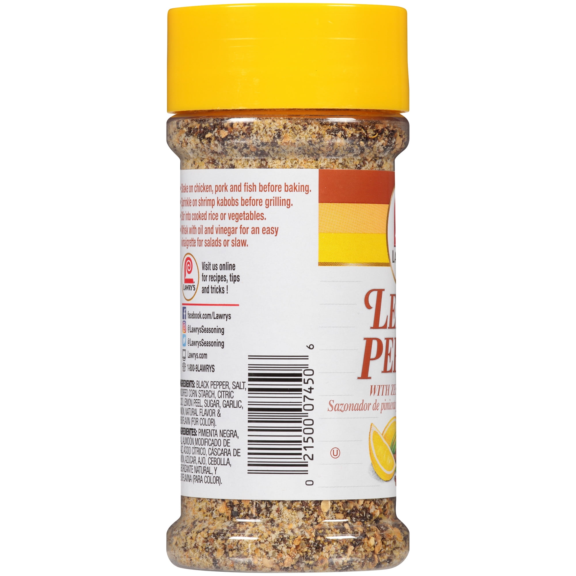 Lawry's Seasoned Pepper, Colorful Coarse Ground Blend: Calories