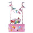 thumbnail image 1 of Cartoon Cake Topper Banner Flag De Cumpleaños Favores Decoración Baby Shower Kit - # 5 Helado rosa, 1 of 9