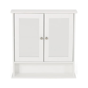 Noble House Blaze Modern 2 Door Medicine Cabinet with Mirrors, Matte White