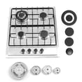 thumbnail image 4 of Table de Cuisson au Gaz Intégrée 24"x20 Pouces 4 Brûleurs Cuisinière en Acier Inoxydable avec Kit de Conversion GN/GPL Protection par Thermocouple et Facile à Nettoyer (20l X 24h), 4 of 5