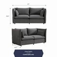 thumbnail image 2 of ZAFLY Living Room Sofa Set, Loveseat Sofa with Pillows, Upholstered Couch with Adjustable Armrests and Backrest, Modern Linen Minimalist Sleeper Sofas and Couches - Dark Grey, 2 of 9