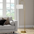 thumbnail image 2 of Maklaine Contemporary Arc Floor Lamp in Brass Finish, 2 of 8