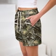 thumbnail image 4 of Camo Boxer Shorts Women Drawstring Elastic Waist Maple Leaf Camouflage Camo Shorts Pocketed Hiking Workout Gym Tennis Lightweight Athletic Lounge Shorts Camouflage Sweatpant Shorts,Green M, 4 of 7