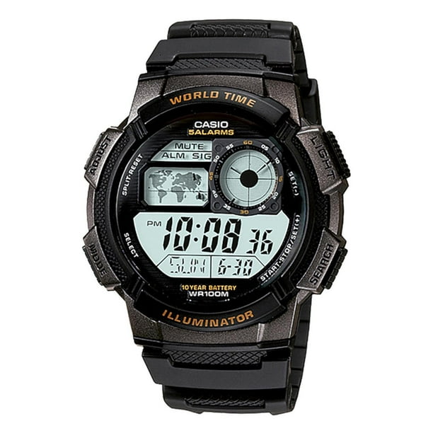 Reloj CASIO AE-1000W-1AVCF World Time ILLUMINATOR-Negro negro 48 mm Casio AE-1000W-1AVCF